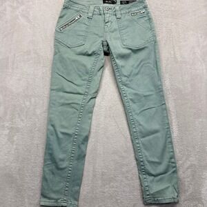Miss Me Jeans Women's 26 Select Signature Ankle Skinny Sage Green Denim Utility